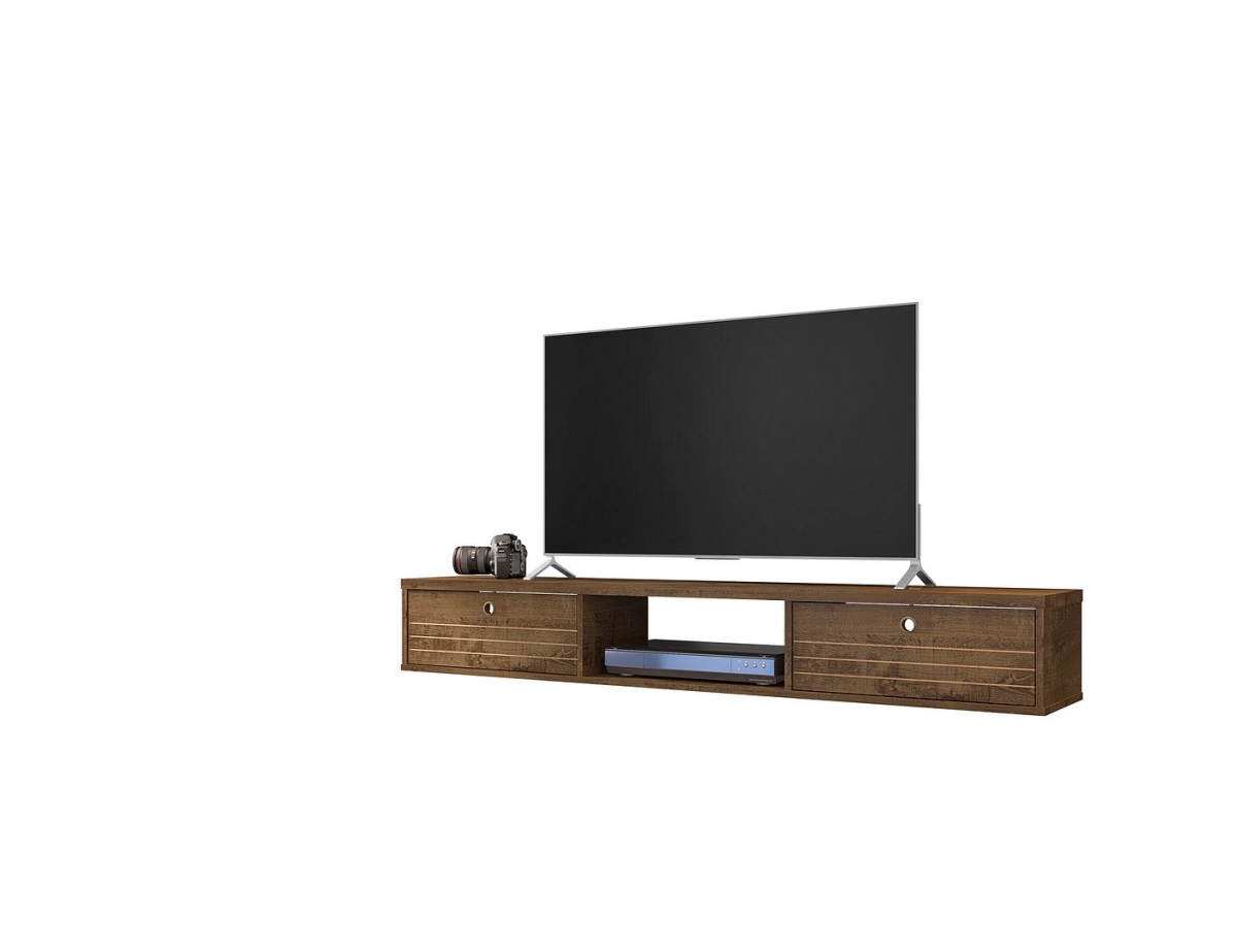 Picture of Manhattan Comfort 220BMC9 Liberty Mid-Century Modern Floating Entertainment Center with 3 Shelves in Rustic Brown&#44; 11.81 x 62.99 x 9.05 in.