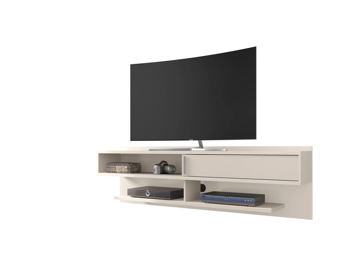 Picture of Manhattan Comfort 222BMC1 Astor Modern Floating Entertainment Center 1.0 with Media Shelves in Off White&#44; 21.26 x 70.86 x 12.87 in.