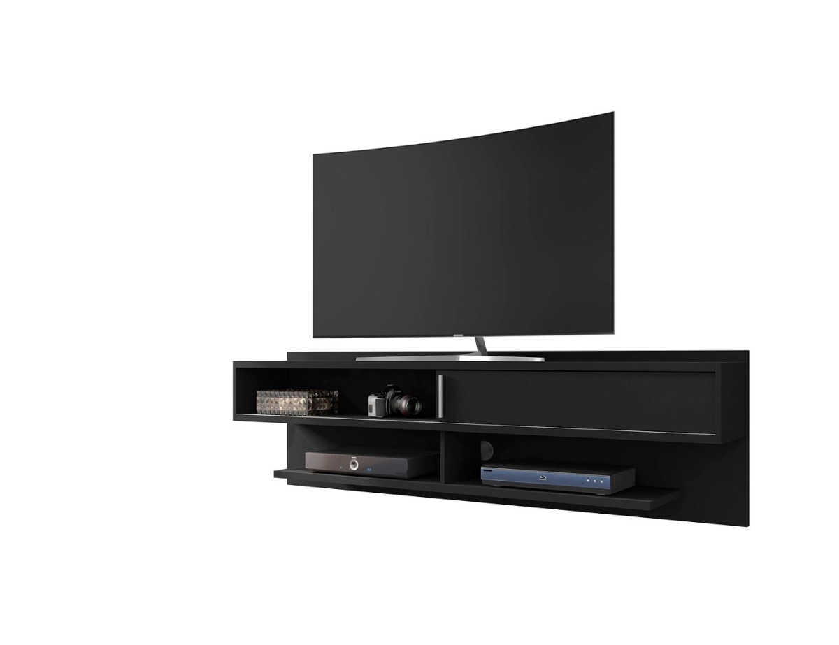 Picture of Manhattan Comfort 222BMC8 Astor Modern Floating Entertainment Center 1.0 with Media Shelves in Black&#44; 21.26 x 70.86 x 12.87 in.