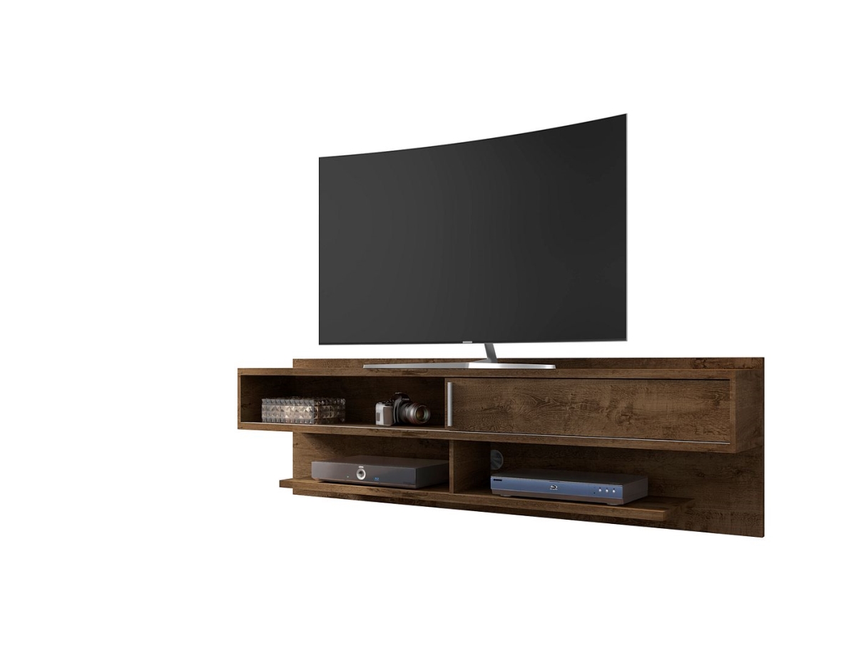 Picture of Manhattan Comfort 222BMC9 Astor Modern Floating Entertainment Center 1.0 with Media Shelves in Rustic Brown&#44; 21.26 x 70.86 x 12.87 in.