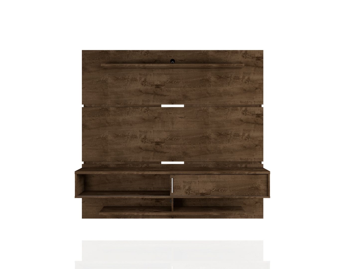 Picture of Manhattan Comfort 223BMC9 Astor Modern Floating Entertainment Center 2.0 with Media & Decor Shelves in Rustic Brown&#44; 65.82 x 70.86 x 13.38 in.