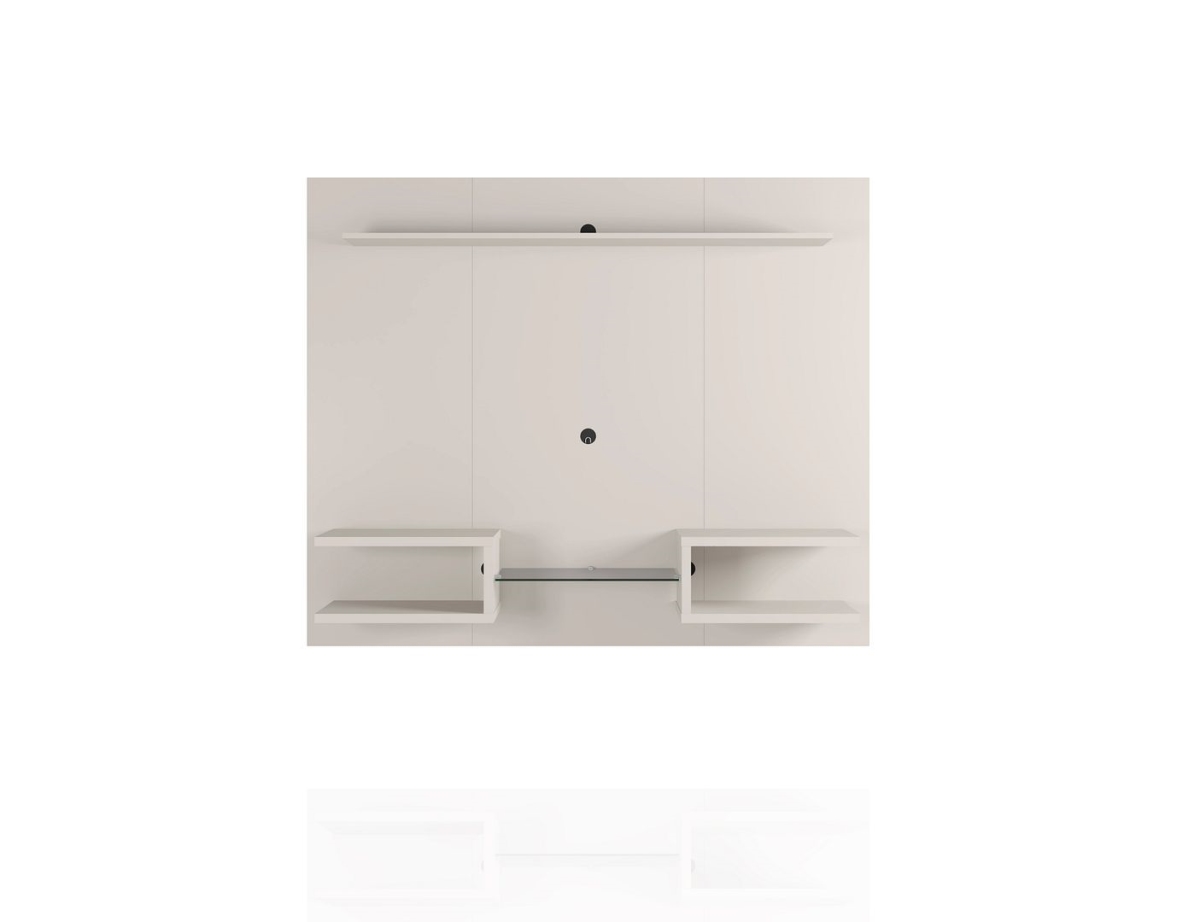 Picture of Manhattan Comfort 224BMC1 Plaza Modern Floating Wall Entertainment Center with Display Shelves in Off White&#44; 53.54 x 64.25 x 11.65 in.