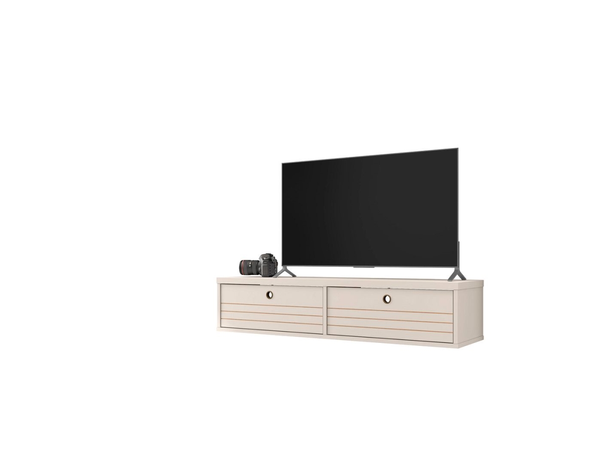Picture of Manhattan Comfort 227BMC1 Liberty Mid-Century Modern Floating Entertainment Center with 2 Shelves in Off White&#44; 11.81 x 42.28 x 9.05 in.