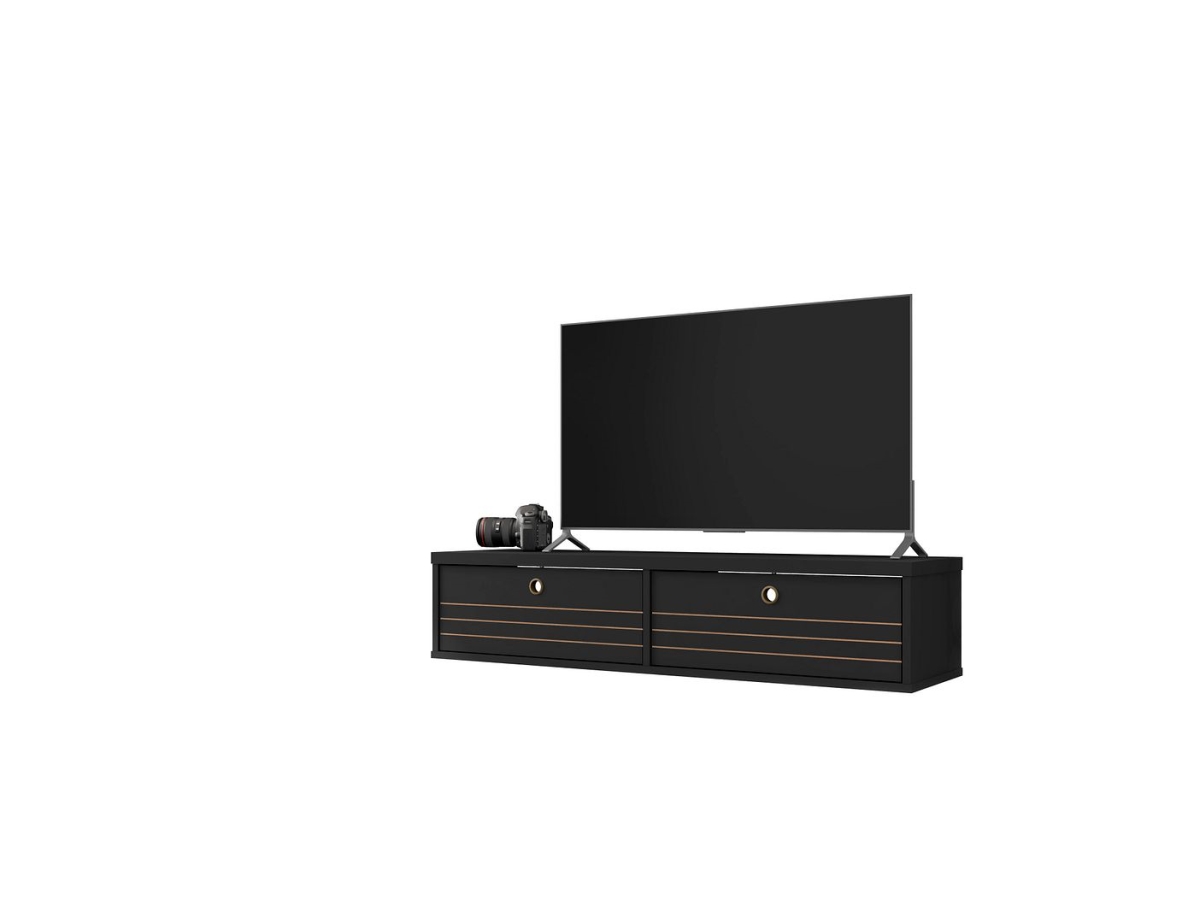 Picture of Manhattan Comfort 227BMC8 Liberty Mid-Century Modern Floating Entertainment Center with 2 Shelves in Black&#44; 11.81 x 42.28 x 9.05 in.