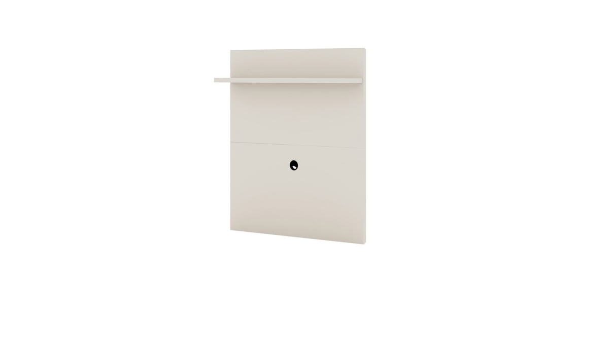 4PMC6 Tribeca Mid-Century Modern TV Panel with Overhead Decor Shelf in Off White, 35.43 x 35.43 x 16 in -  Manhattan Comfort