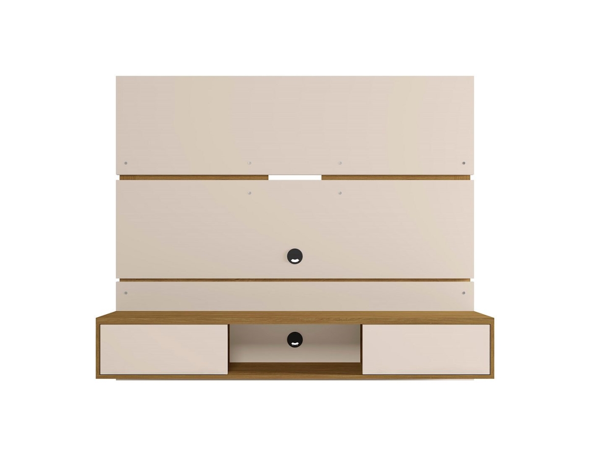 Picture of Manhattan Comfort 236BMC12 Vernon Floating Wall Entertainment Center in Off White & Cinnamon&#44; 53.54 x 62.99 x 12.87 in.