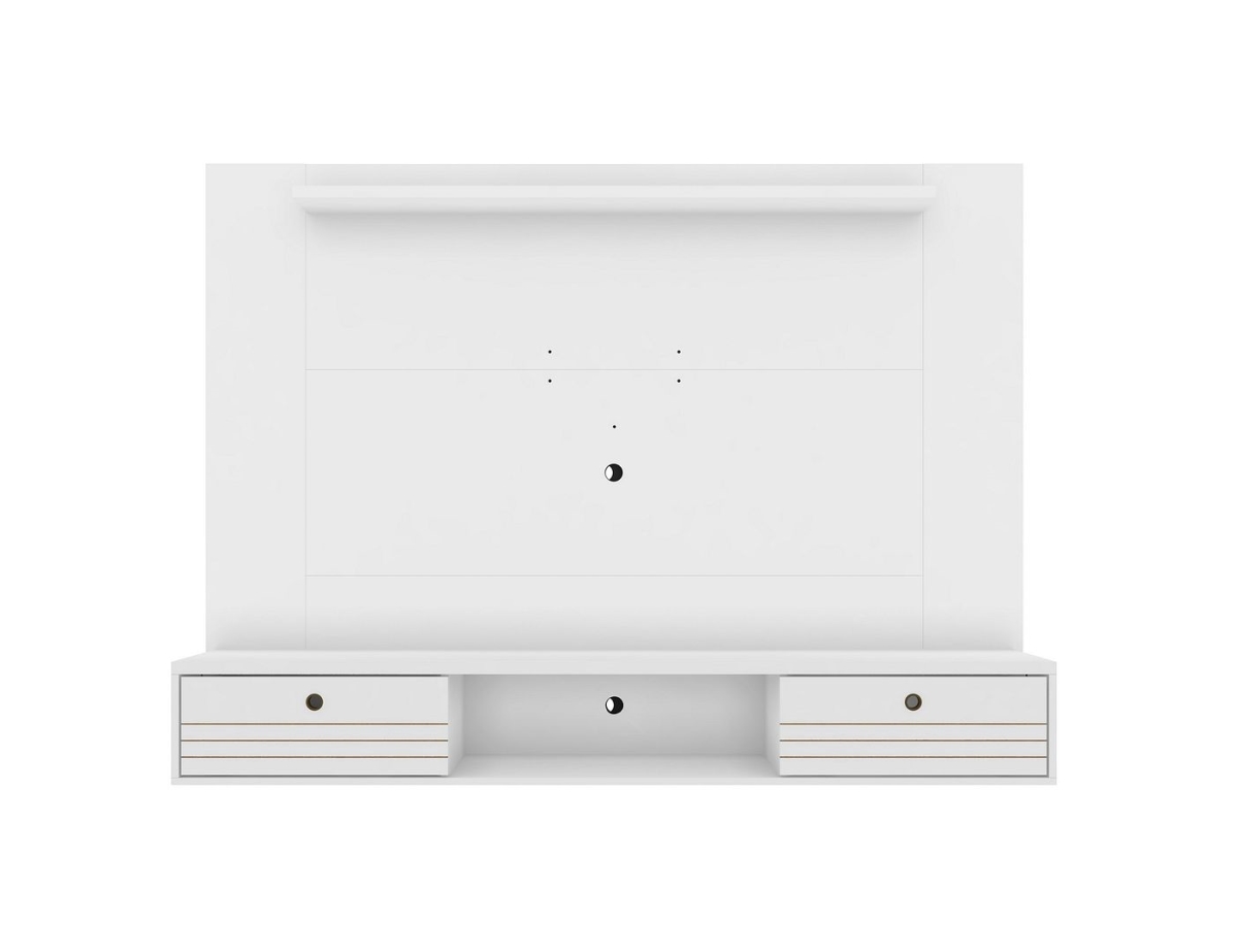 Picture of Manhattan Comfort 235BMC6 Liberty Floating Wall Entertainment Center with Overhead Shelf in White&#44; 52.95 x 70.86 x 12.99 in.