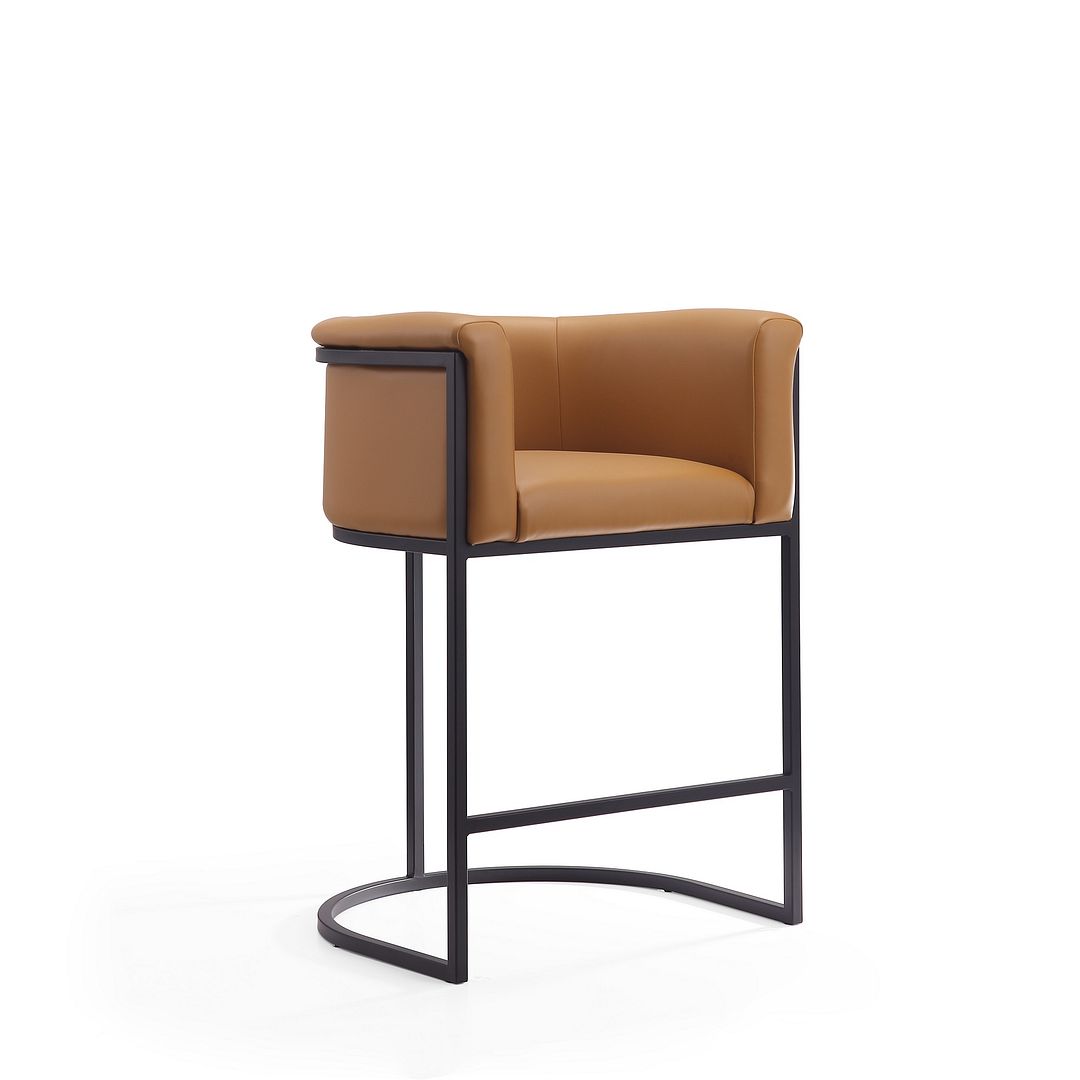 Cosmopolitan Camel & Black Metal Counter Height Bar Stool