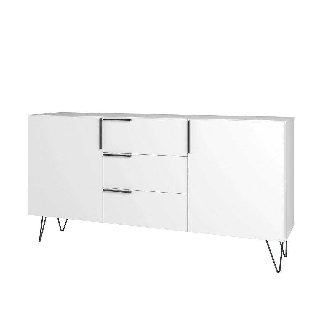 62.99 in. Beekman Sideboard with 4 Shelves, White