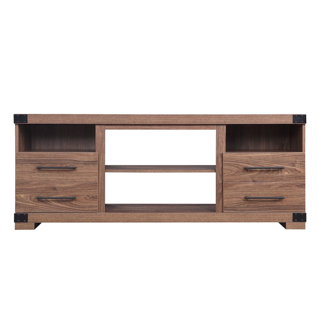60 in. Richmond TV Stand with 2 Drawer & 4 Shelves, Brown