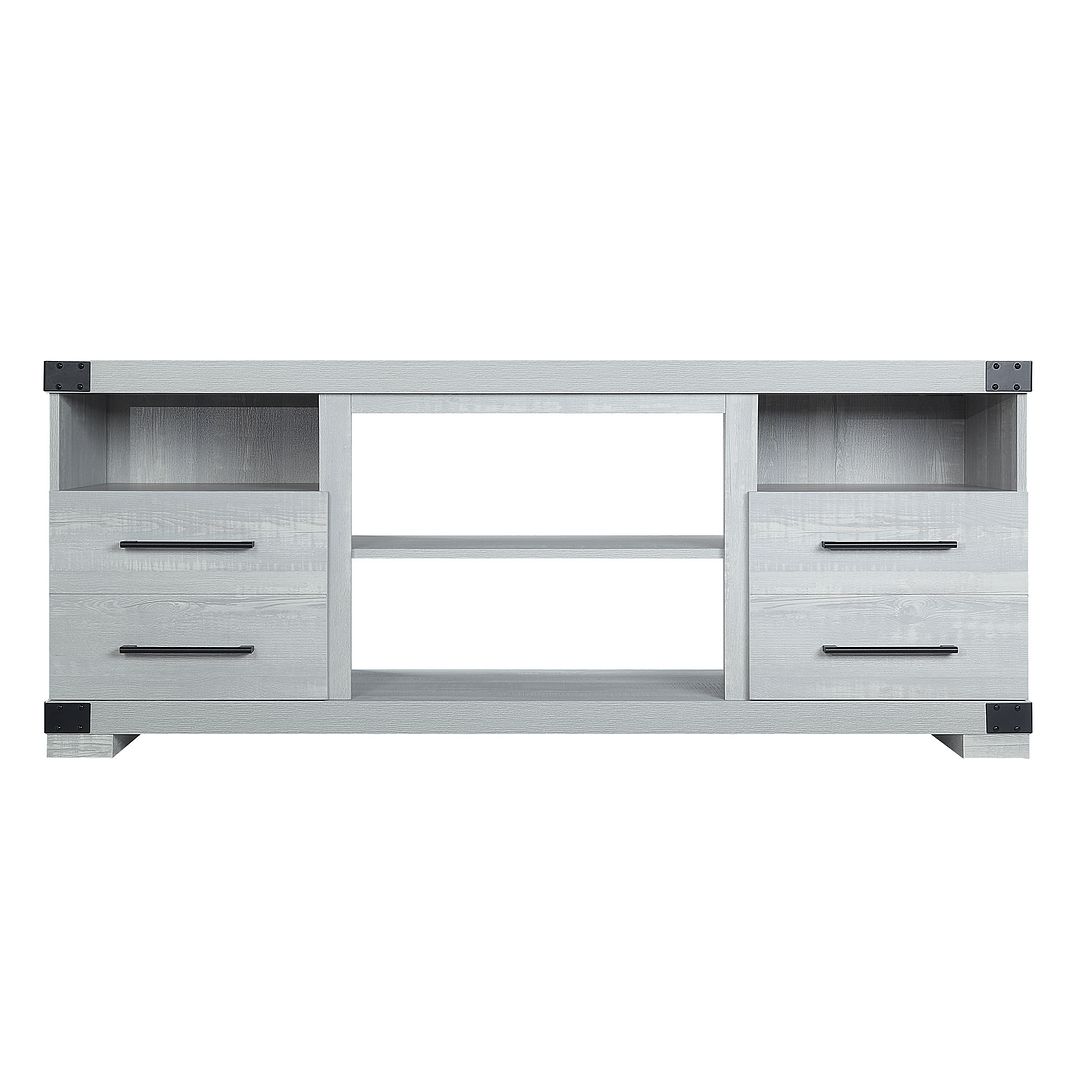 60 in. Richmond TV Stand with 2 Drawer & 4 Shelves, Grey