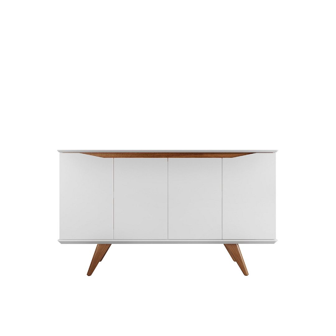 1027751 53.15 in. 4 Shelves Tudor Sideboard, White Matte & Maple Cream