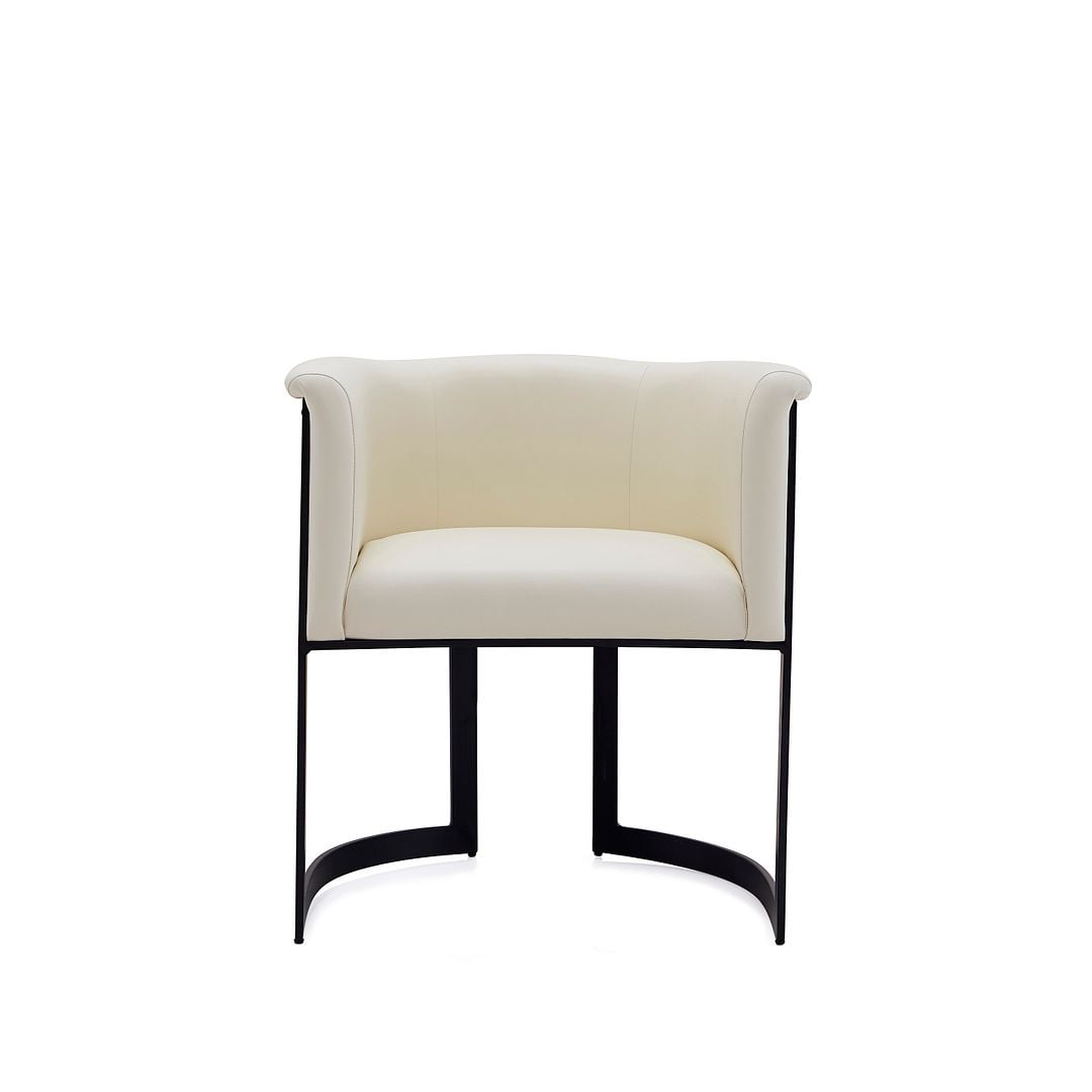 DC046-CR Corso Leatherette Dining Chair with Metal Frame in Cream
