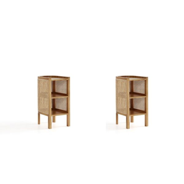 2-NSCA01-NA Versailles End Table, Nature Cane - Set of 2