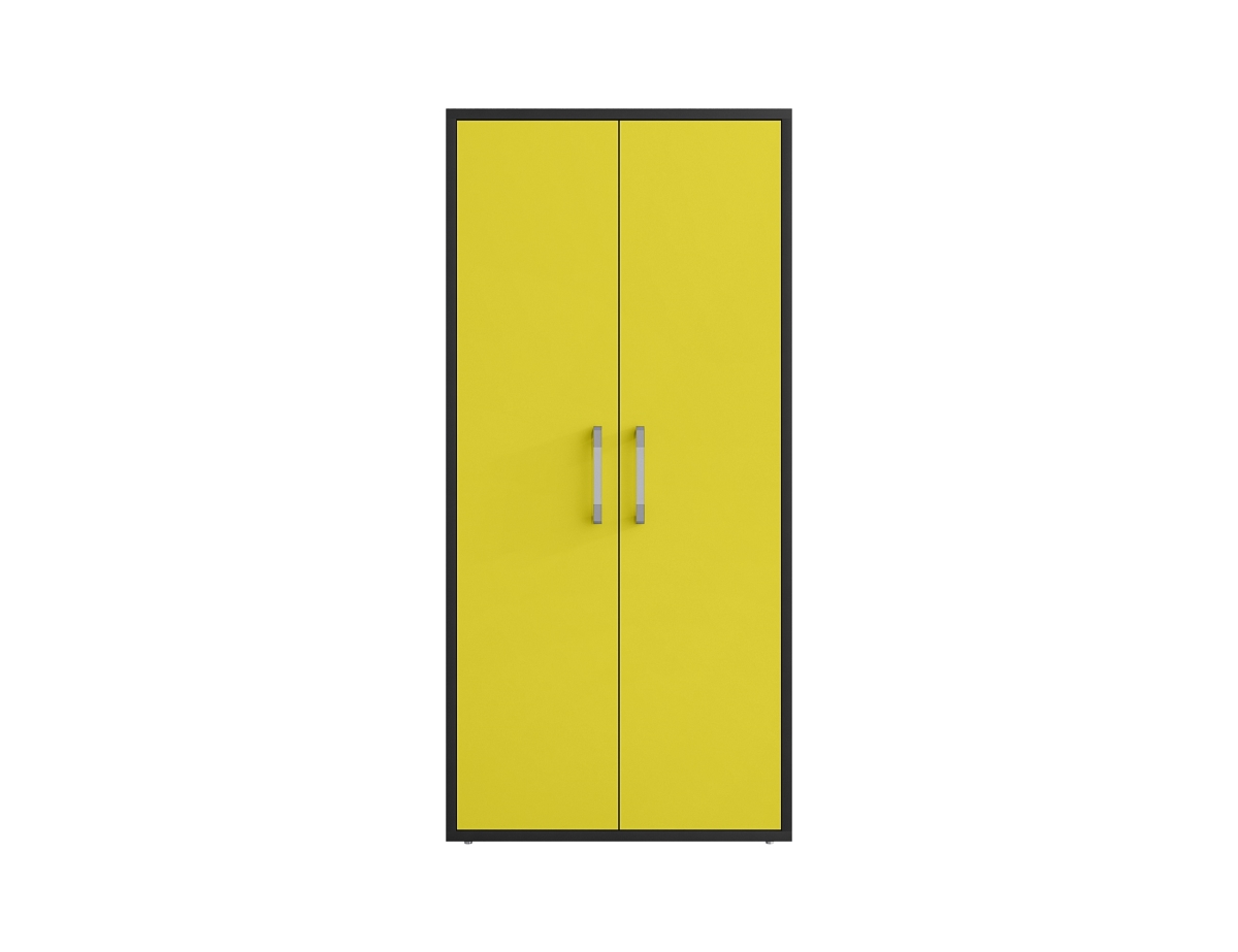 Modern Garage Storage Cabinet, 73.43 in H, 17.72 in W, 35.43 in D, Pull Handle, 4 Shelves