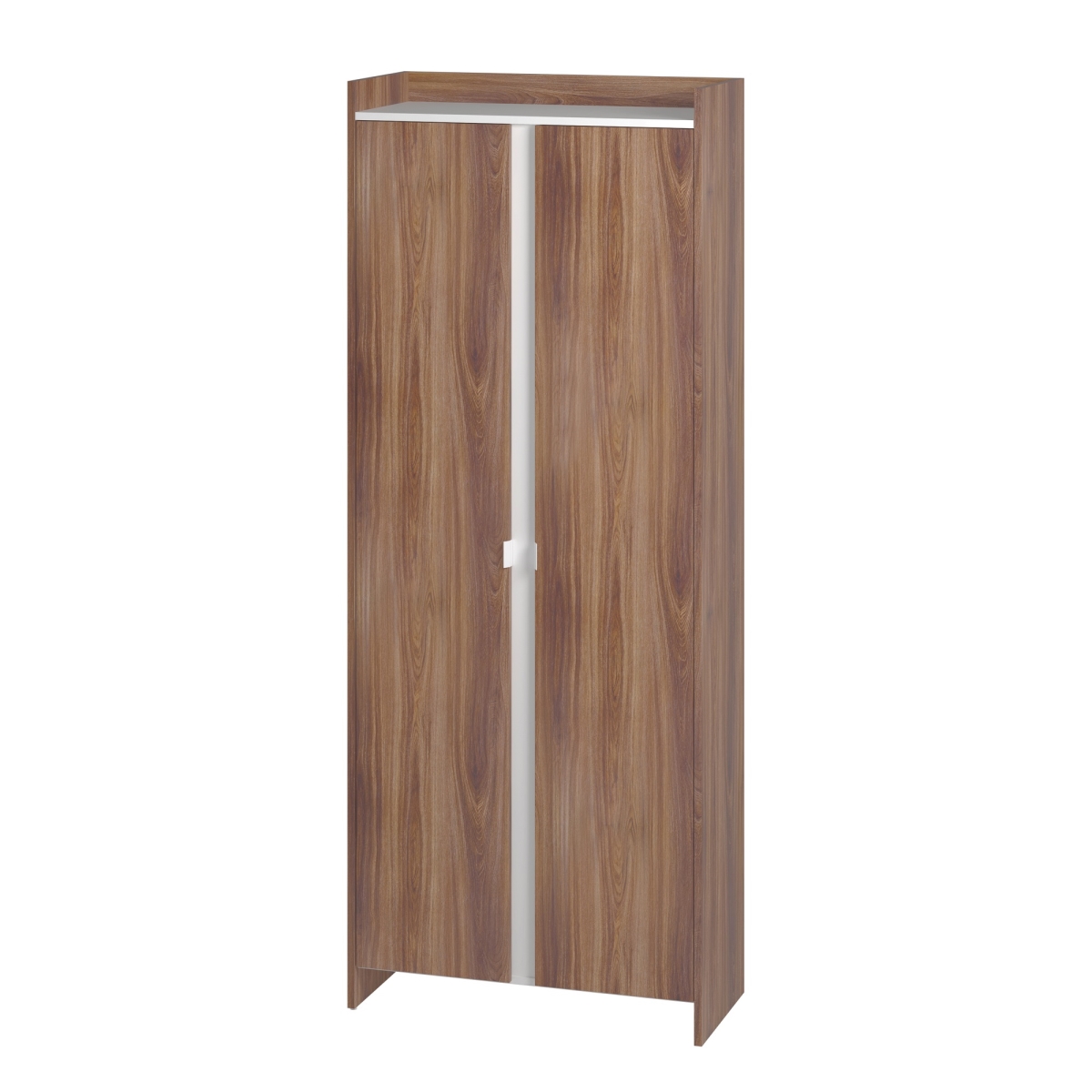 SC-317AMC192 27.75 x 71.06 in. Ratzer Mid-Century Modern MDP Storage Cabinet, Brown & White