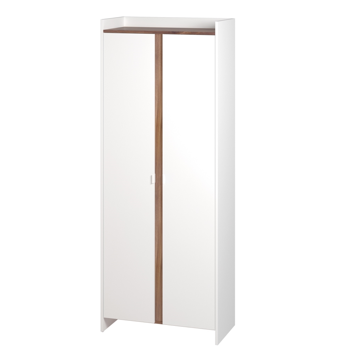 SC-317AMC193 27.75 x 13.77 x 71.06 in. Ratzer Mid-Century Modern MDP Storage Cabinet, Brown & White