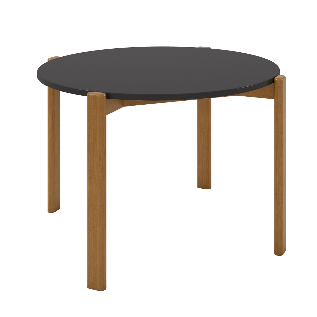 DT-82705-BK 46.54 x 46.54 x 29.53 in. Gales Mid-Century Modern Wood Round Dining Table, Black