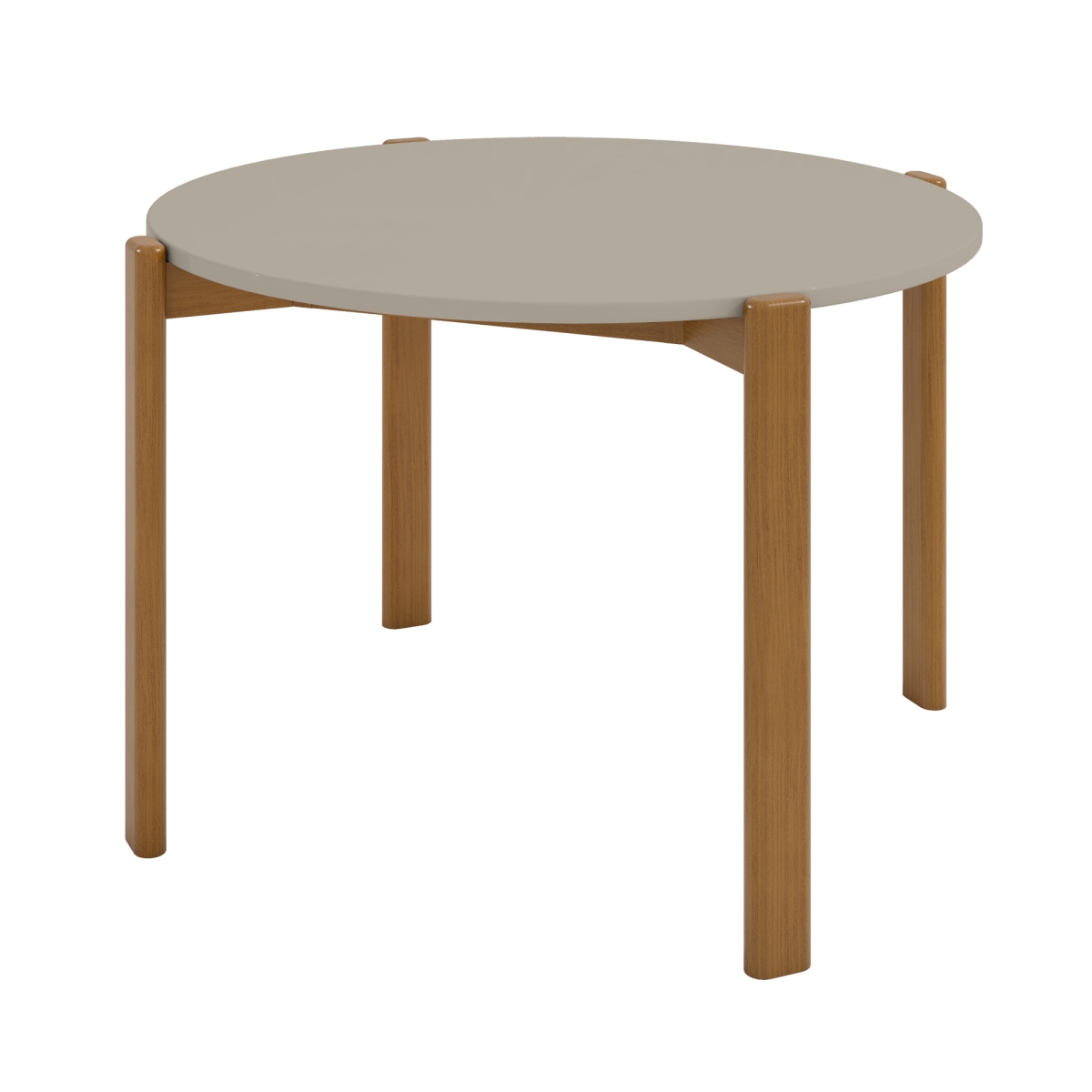 DT-82705-OW 46.54 x 46.54 x 29.53 in. Gales Mid-Century Modern Wood Round Dining Table, Greige