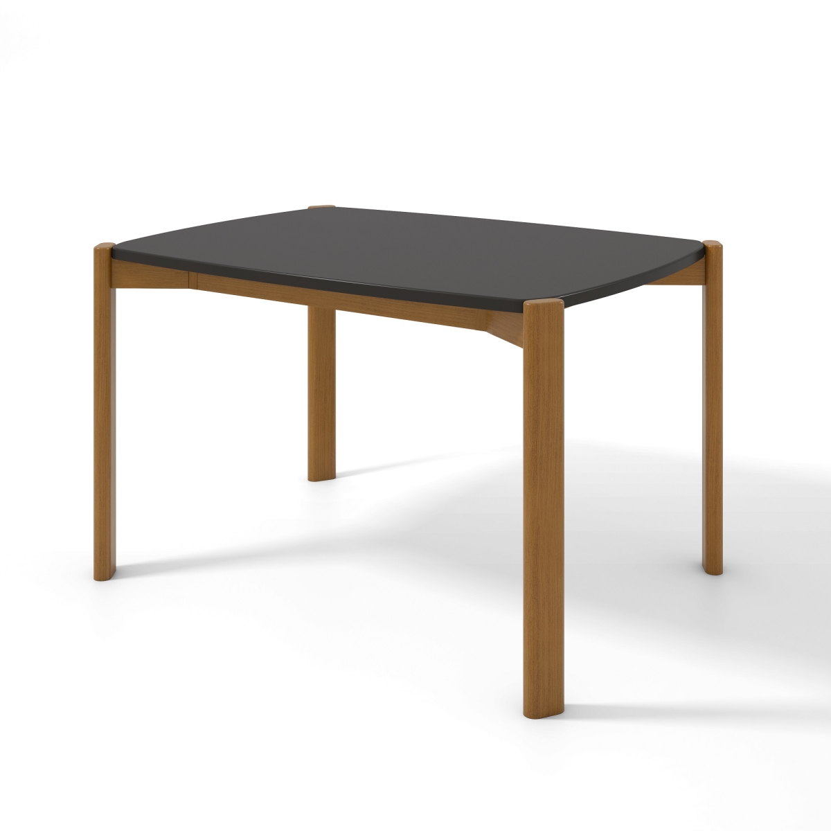 DT-82901-BK 47.24 x 35.43 x 29.53 in. Gales Mid-Century Modern Wood Dining Table, Black