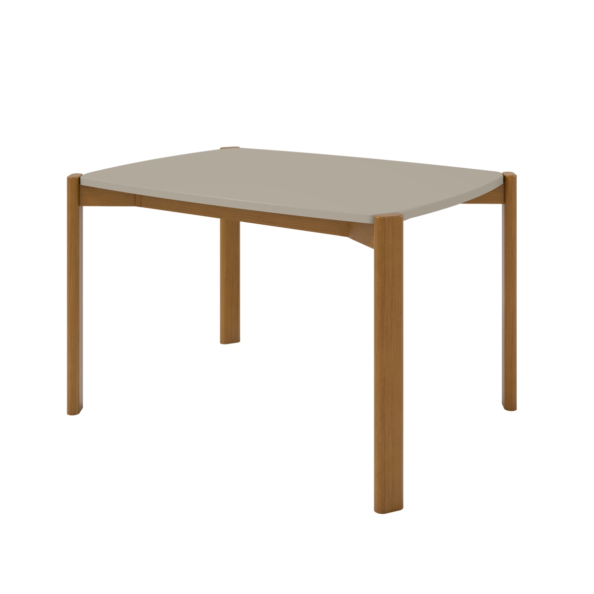 DT-82901-OW 47.24 x 35.43 x 29.53 in. Gales Mid-Century Modern Wood Dining Table, Greige