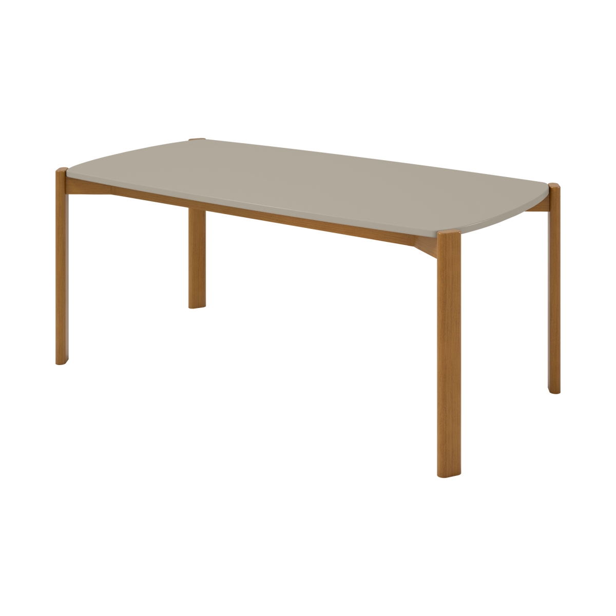 DT-79620-OW 70.87 x 35.43 x 29.53 in. Gales Mid-Century Modern Wood Dining Table, Greige