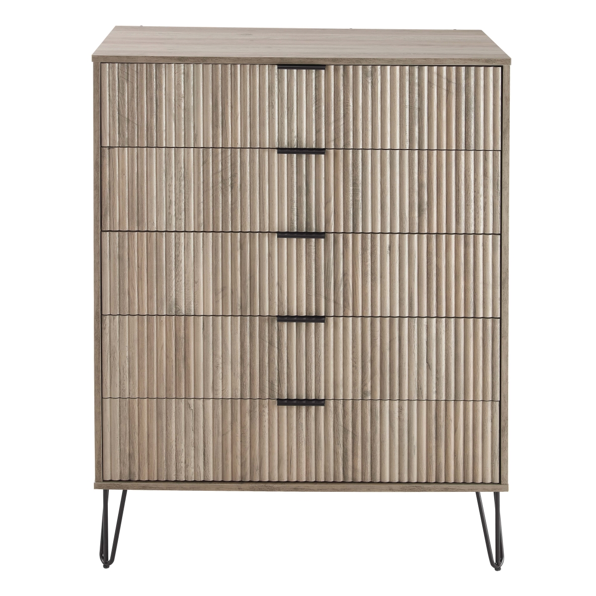 DR002-GY 35.19 x 22.04 x 44.64 in. Dumbo Modern MDF Chest, Rustic Gray