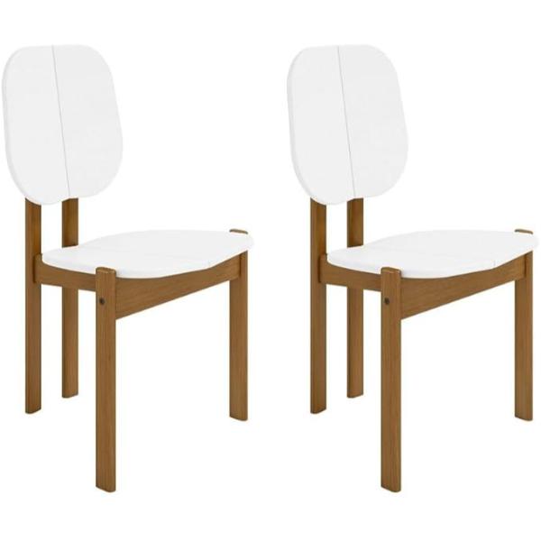 DC-83938-WH 20.19 x 20.15 x 36.02 in. Gales Mid-Century Modern MDF Wood Composite Dining Chair, White - Set of 2