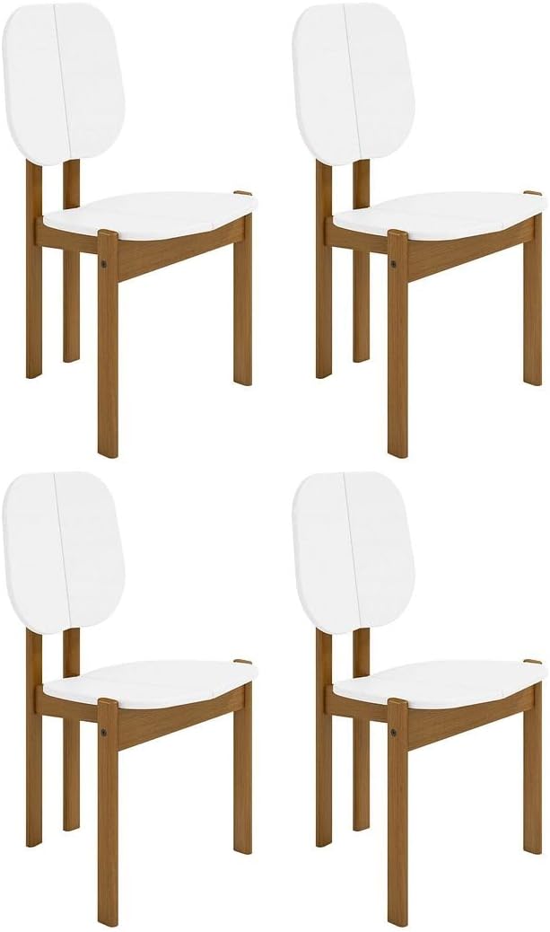 2-DC-83938-WH 20.19 x 20.15 x 36.02 in. Gales Mid-Century Modern MDF Wood Composite Dining Chair, White - Set of 4