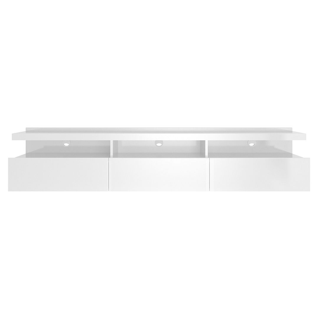 Picture of Manhattan Comfort 220252 Cabrini Half Floating Entertainment Center with 3 Drawers in White Gloss&#44; 14.96 x 71.25 x 16.53 in.