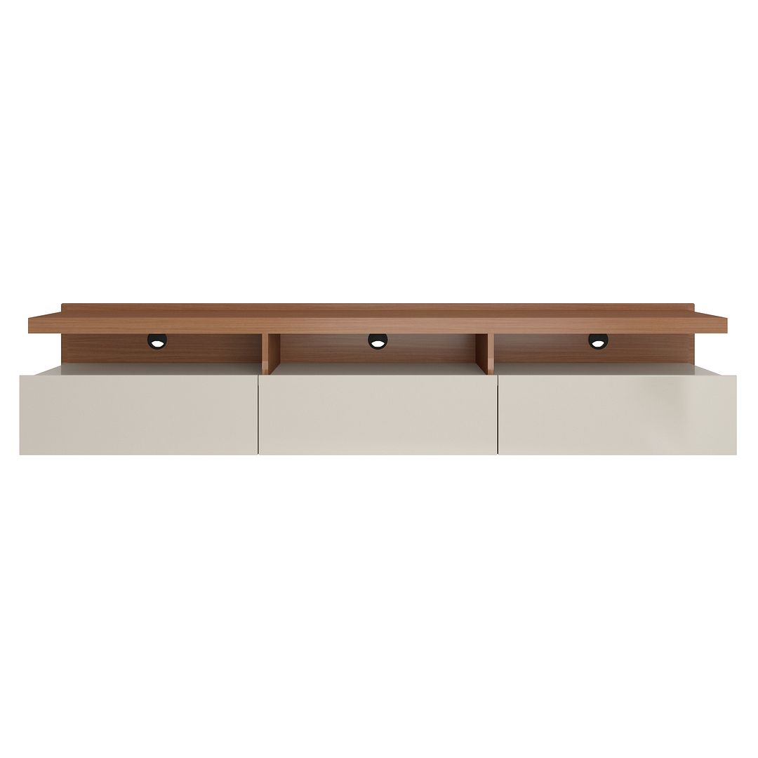 Picture of Manhattan Comfort 220254 Cabrini Half Floating Entertainment Center with 3 Drawers in Maple Cream & Off White&#44; 14.96 x 71.25 x 16.53 in.