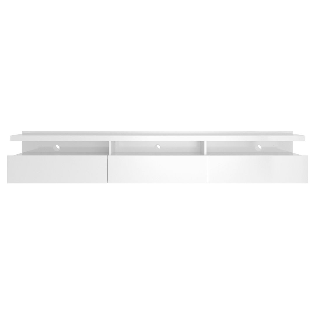 Picture of Manhattan Comfort 220352 Cabrini Half Floating Entertainment Center with 3 Drawers in White Gloss&#44; 14.96 x 85.62 x 16.53 in.