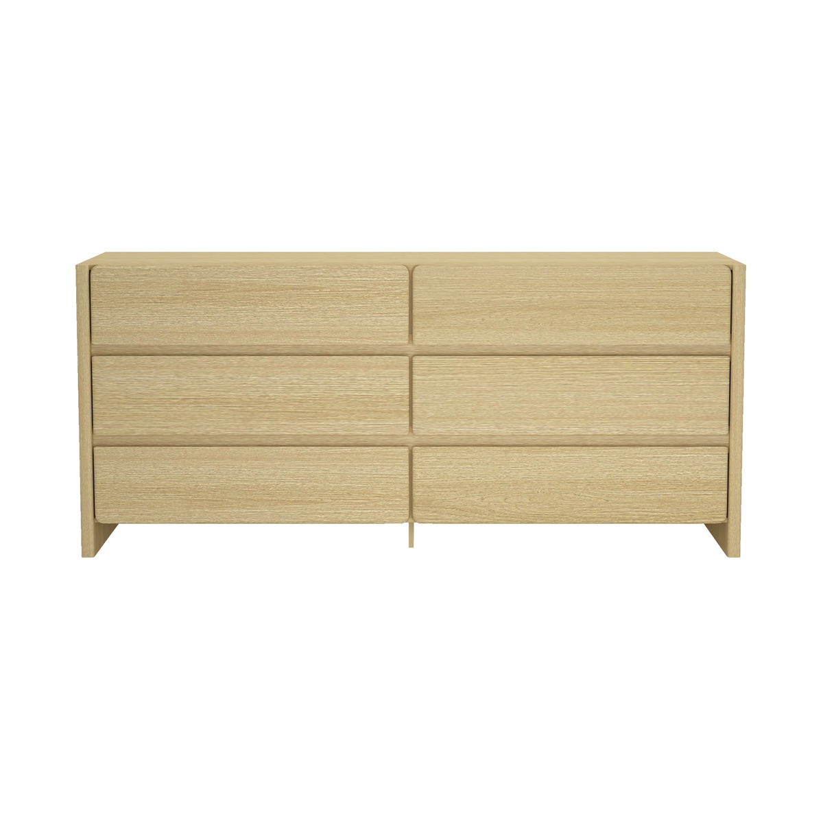 DR011-NA 72 x 20.1 x 32 in. Linda Modern 6-Drawer MDP Dresser, Natural Oak