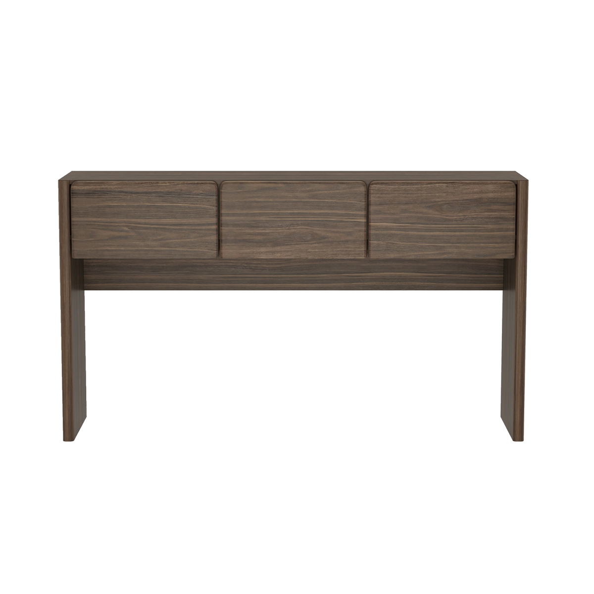 DK002-BR 60 x 14 x 34 in. Linda Modern 3-Drawer MDP Console Table, Walnut Brown