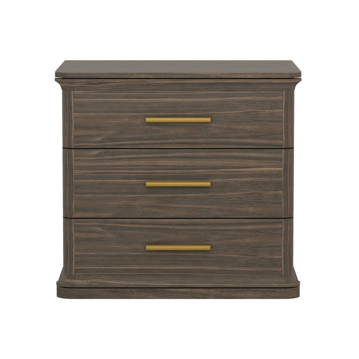 NS1564-3 26 x 20 x 24.2 in. Clifford Traditional 3-Drawer MDF Nightstand, Walnut