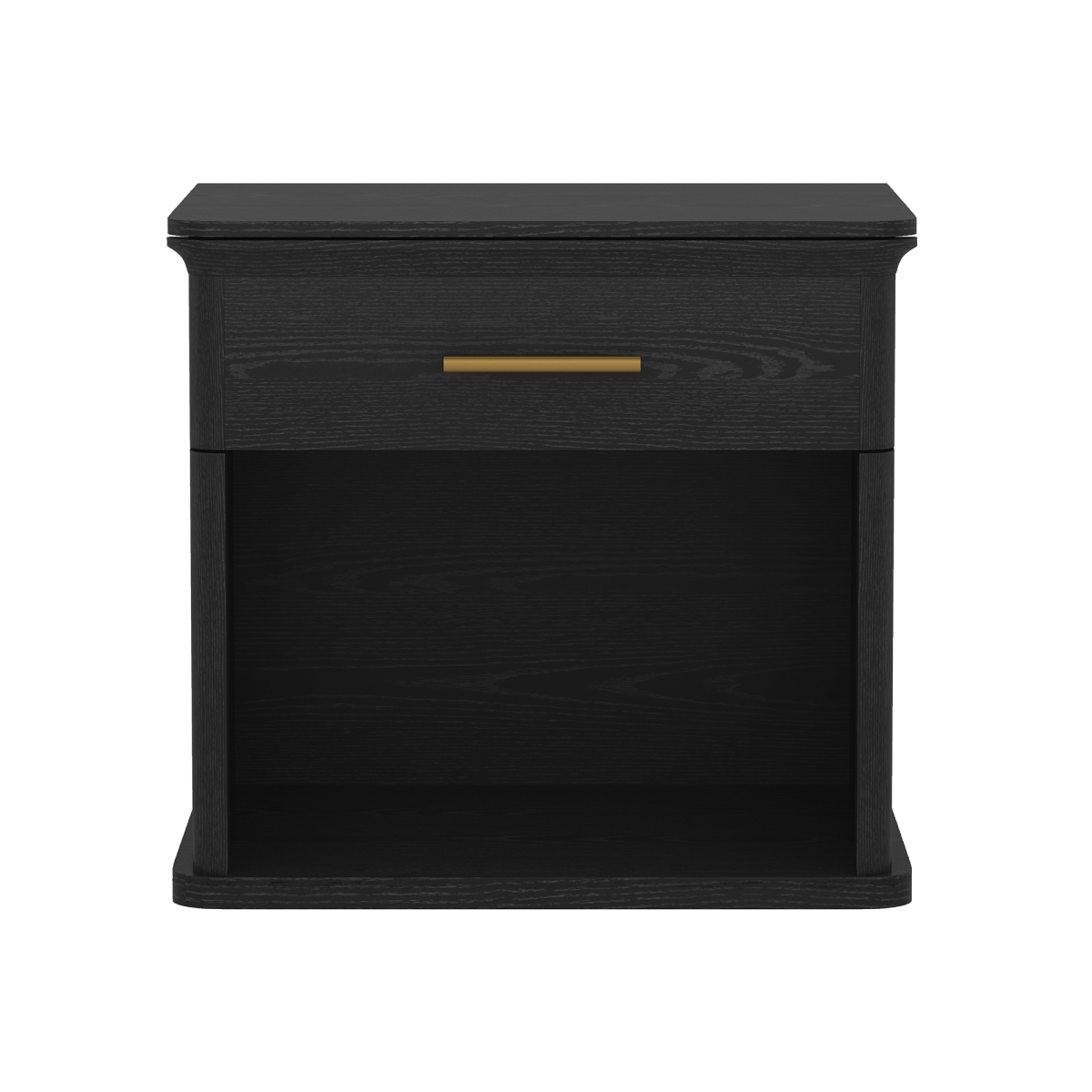 NS1563-2 26 x 20 x 24.2 in. Clifford Traditional 1-Drawer MDF Nightstand, Black