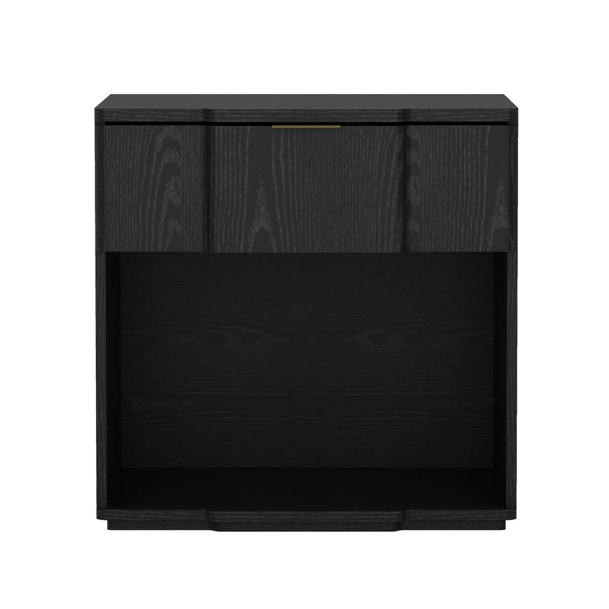 NS1561-2 22 x 22.1 in. Clive Mid-Century Modern 1-Drawer MDF Nightstand, Black