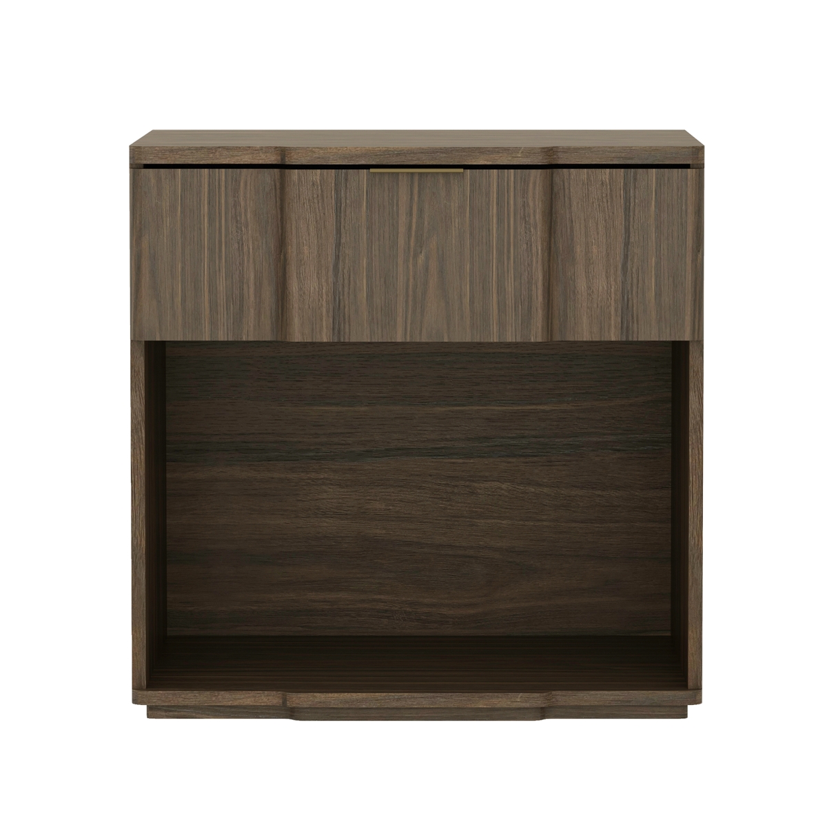 NS1561-3 22 x 22.1 in. Clive Mid-Century Modern 1-Drawer MDF Nightstand, Walnut
