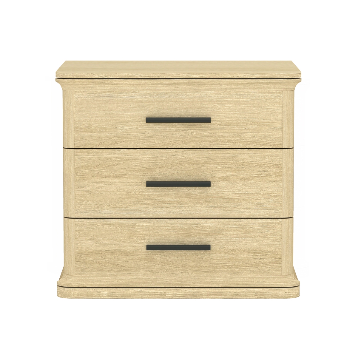 NS1564-1 26 x 20 x 24.2 in. Clifford Traditional 3-Drawer MDF Nightstand, Natural Oak