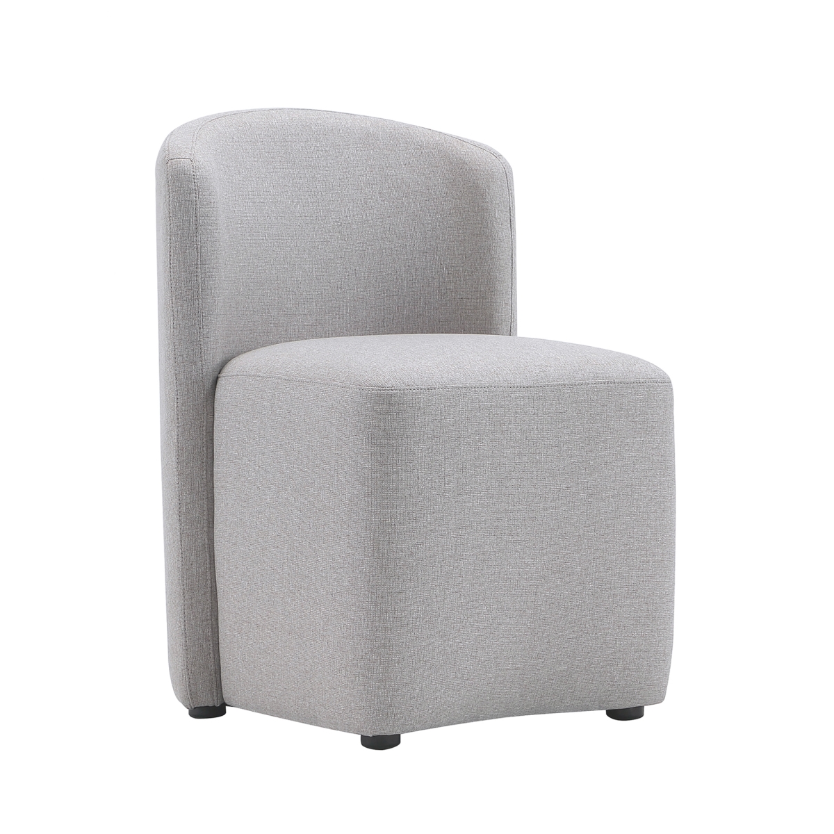 DC1539-2 23.2 x 24 x 32.3 in. Hearth Contemporary & Modern Wood & Tweed Upholstered Side Chair, Light Gray
