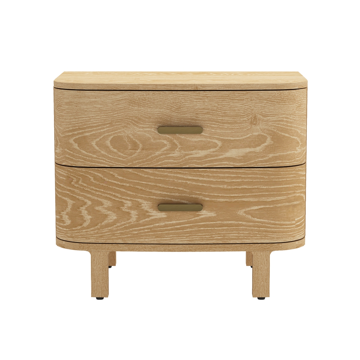 NS1788-1 30 in. Solara Solid Wood Nightstand in Natural Oak 2-Drawer - All Ages