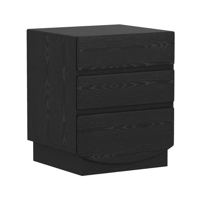 NS1673-2 Ardea 20 in. 3-Drawer Nightstand in Black