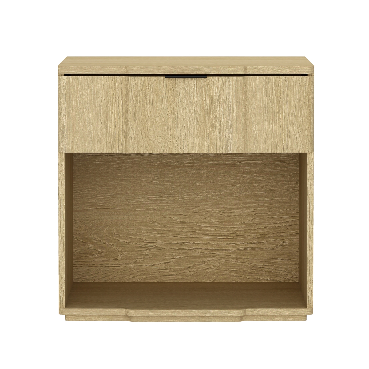 NS1561-4 22 x 18.1 x 22.1 in. Clive Mid-Century Modern 1-Drawer MDF Nightstand, Natural Oak