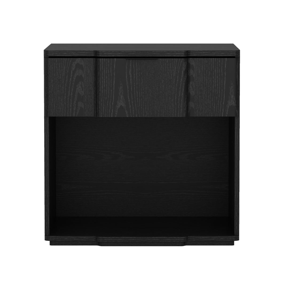 NS1561-5 22 x 18.1 x 22.1 in. Clive Mid-Century Modern 1-Drawer MDF Nightstand, Black