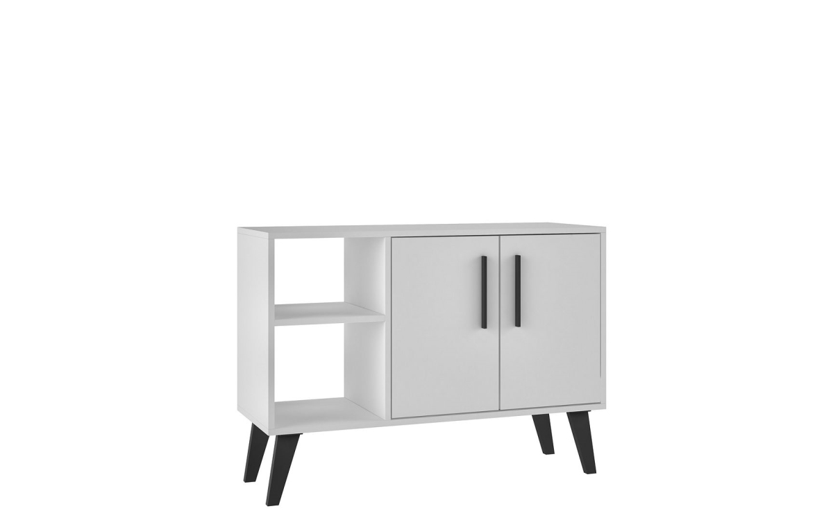 Picture of Manhattan Comfort 147AMC205 Mid-Century- Modern Amsterdam Sideboard with 4 Shelves in White&#44; 25.59 x 35.43 x 13 in.