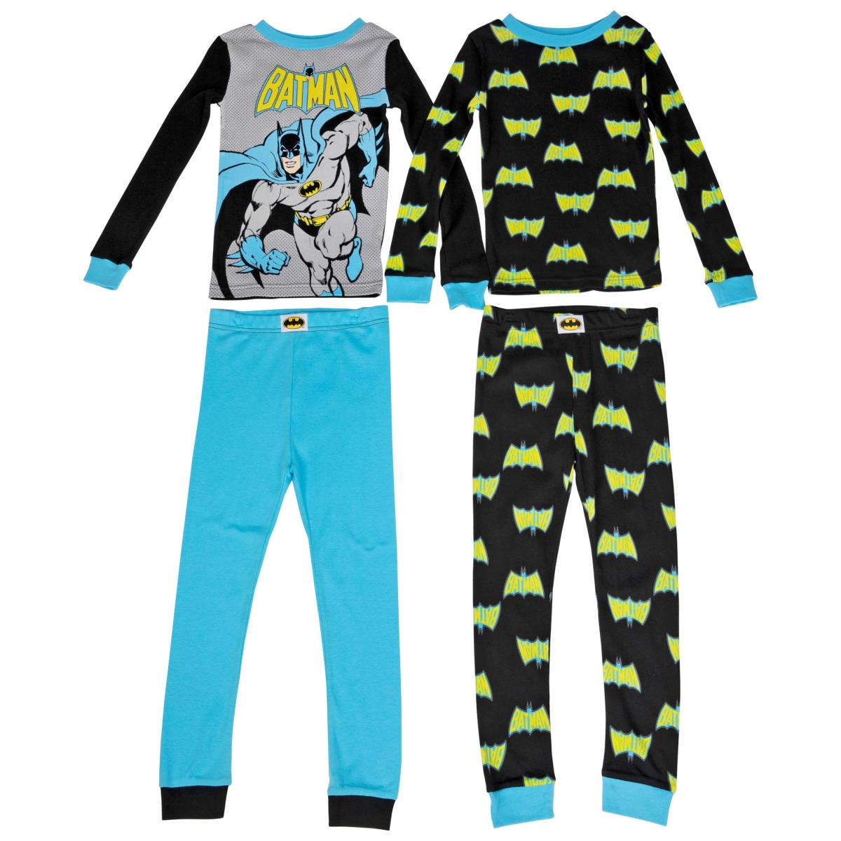 Picture of Batman 819405-xsmall-5-6 Batman Figure & All Over Symbols Youth Longsleeve Pajama Set&#44; Extra Small - 4 - 4 Piece