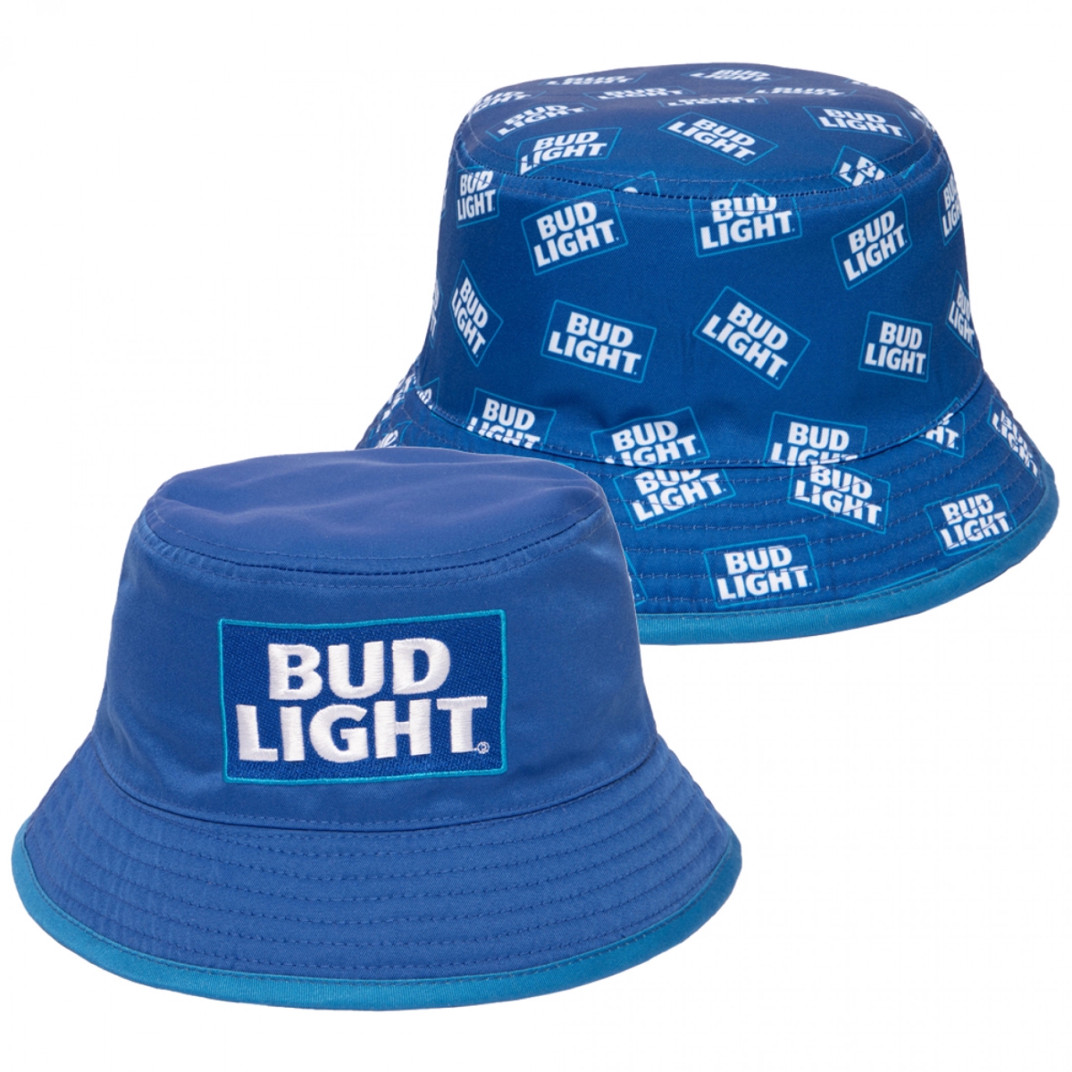 Picture of Bud Light 830941 Beer Labels All Over Reversible Text Bucket Hat