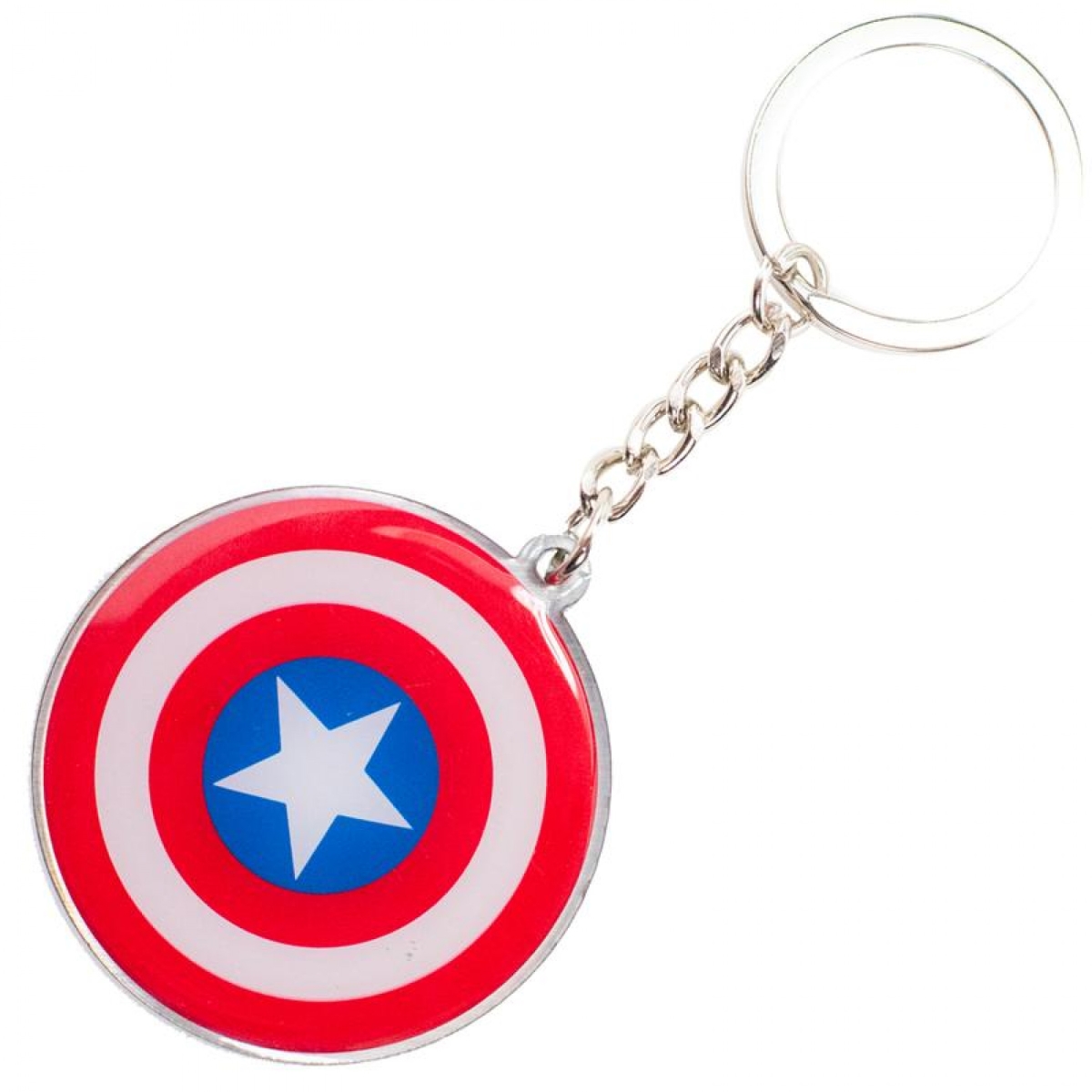 Picture of Captain America 845538 Marvel Comics Metal Shield Keychain