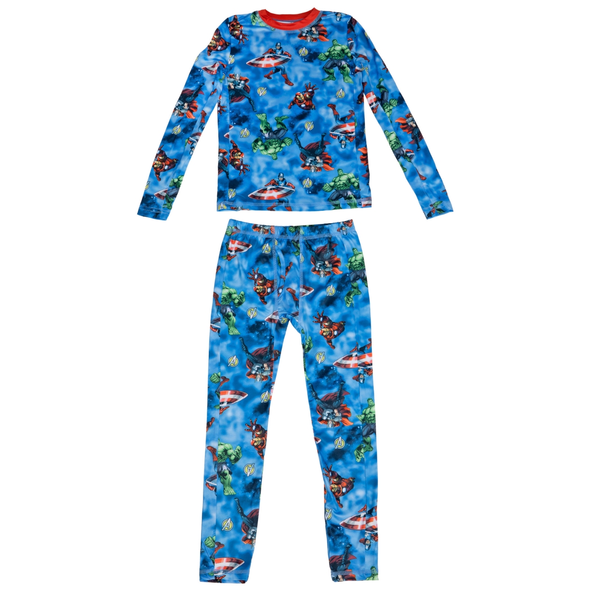 Picture of Avengers 823224-xsmall-5-6 Marvel Avengers Heroes Action Stance All Over Youth Pajama Set&#44; Extra Small - 5-6 - 2 Piece