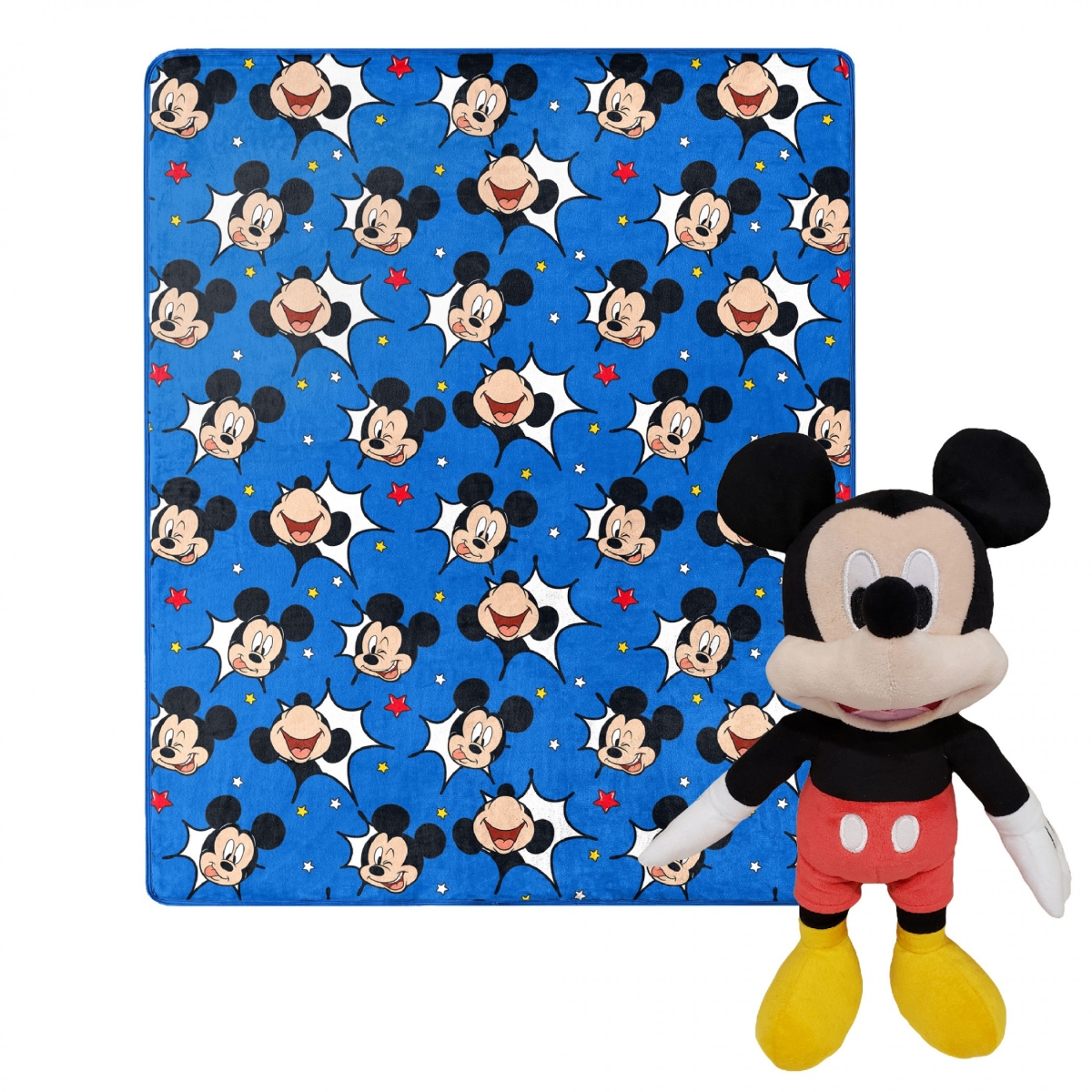 Picture of Disney 823752 40 x 50 in. Disney Mickey Mouse Faces Silk Touch with Plush Hugger